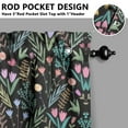 thumbnail image 5 of Pioneer Kitchen Curtains and Valance Set 36 Inch Tier Colorful Flowers Painting 3 Pieces Set Dining Room Small Curtain Drapes Cafe Curtains Valance for Home Decor Rod Pocket, 5 of 6