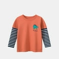thumbnail image 2 of QWIED Casual Tshirts Shirts For Little Boys Children's Cartoon Long Sleeve Striped Fall Long Sleeve Base Baby Clothes T Shirts 18 Months-24 Months, 2 of 7