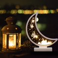 thumbnail image 4 of Ramadán Mubarak decorativo Eid luna lámpara decoraciones luna noche luces mesa de madera adornos fiesta TUNC Sencillez, 4 of 5