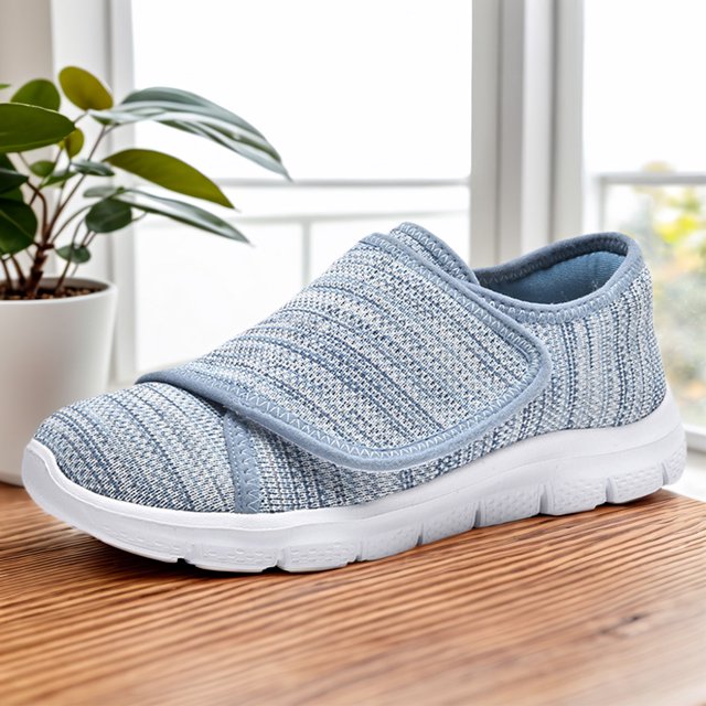 Hombres Mujeres zapatos diabéticos de zapatillas de deporte de cierre de cierre ajustable