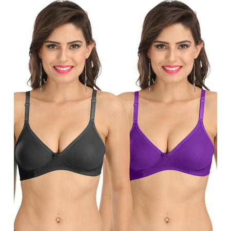 

Ossirrio Women s Everyday Non Padded Non Wired 3/4th Coverage T-Shirt Bra with Free Transparent Strap