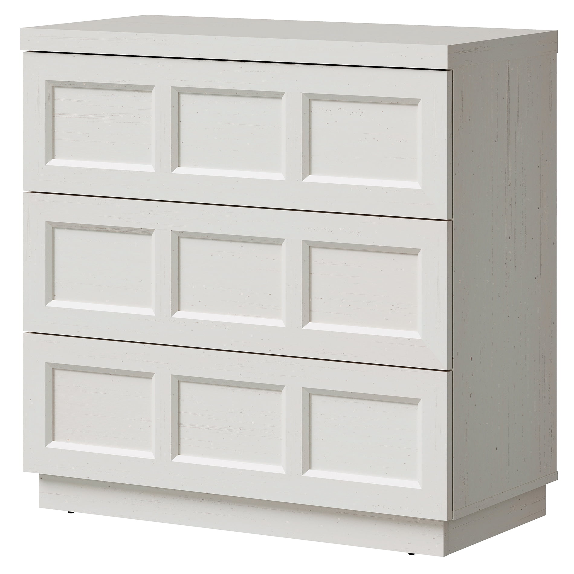 HOMOOI 3-Drawer Sideboard Cabinet, Boho 31.5" Thickened Wood Storage Buffet Console with Pop-Up Rebound Drawers, Smooth Silent Gliding Design, Anti-Wobble Stable Accent Cabinet for Dining Room,White