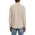 thumbnail image 5 of Men's Casual Long Sleeve Waffle Knit Button Down Solid Color Shirt for Spring Fall Daily Wear,Khaki,L, 5 of 5