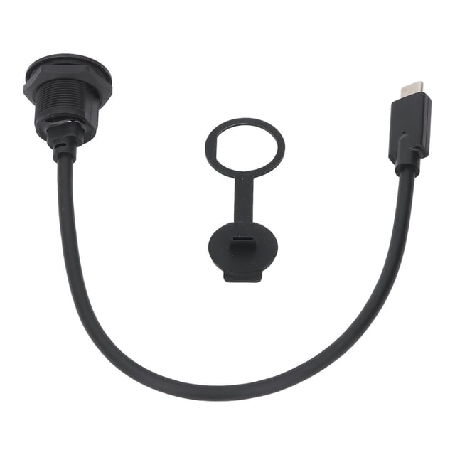 Cable USB C Macho A Hembra, Cable Adaptador Tipo C 3,1, Conector Fijo De Rosca, 30cm PD 60W, Carga Rápida Para Coche, Camión, Barco