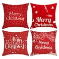 thumbnail image 1 of 4 fundas de almohada decorativas navideñas cuadradas de lino para decoración de Año Nuevo YX1014-17, 1 of 8