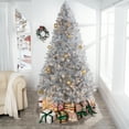 thumbnail image 2 of Giselle Silver Prelit Christmas Tree, Realistic Artificial Christmas Tree with Lights by Naomi Home-Color:Silver,Height:7.5ft, 2 of 10