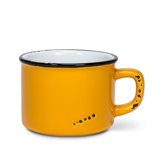 Tasse à Cappuccino Aspect Émail de 2,5 Po, Jaune Foncé