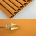 thumbnail image 3 of Placemats, manteles amarillos, manteles de mesa de cuero, juego de 6 manteles resistentes al calor, fáciles de limpiar, impermeables, lavables, manteles de cocina al aire libre, para comedor P Feliz Sencillez, 3 of 3