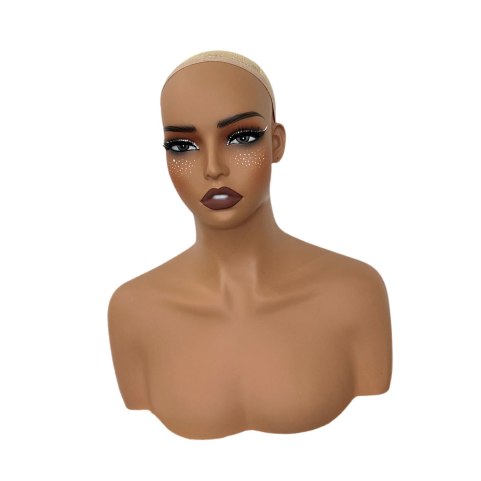 TOOYFUL Mannequin Head Manikin Head Display Styling Shop Multipurpose with Shoulder Holder for Scarf Glasses Jewelry Hat Necklace