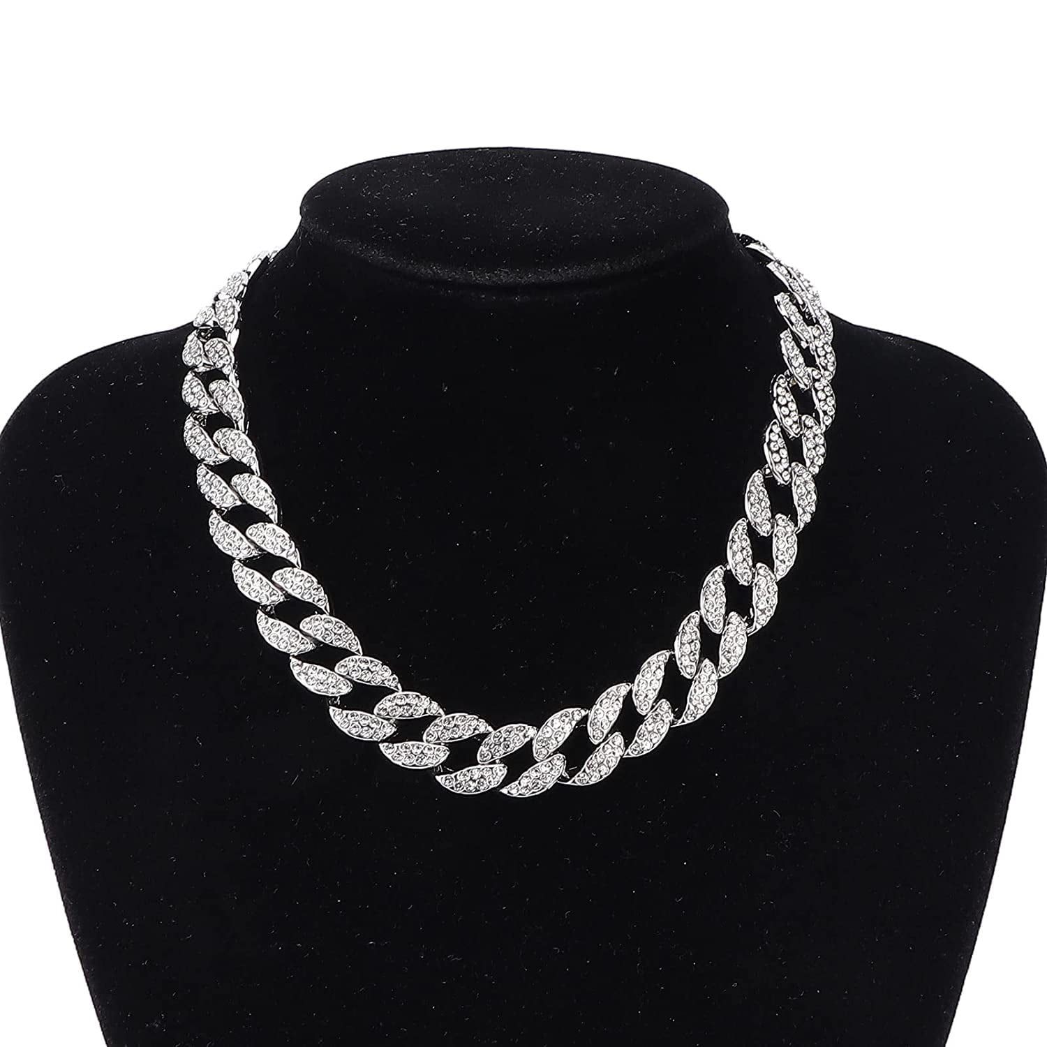 HUACA Mens Cuban Necklace, 16 Inch Men 