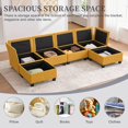 thumbnail image 6 of SOULART 113.39" Cloud Couch, Yellow Sectional Sofa, Modular 6-Seat Convertible Sectional with Chaise and Storage Ottoman for Home Apartment Office, 6 of 12