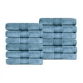 thumbnail image 2 of Superior Aria Turkish Cotton 12-Piece Face Towel Set, Ultra Soft Heavyweight Towels, Denim Blue, 2 of 6