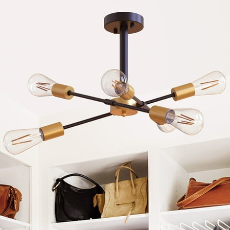 

6 Light Vintage Sputnik Chandelier Light fixture Mid Centuries Style Pendant Light Fixture for Dining Room Living Room Foyer Coffee Bar Bedroom