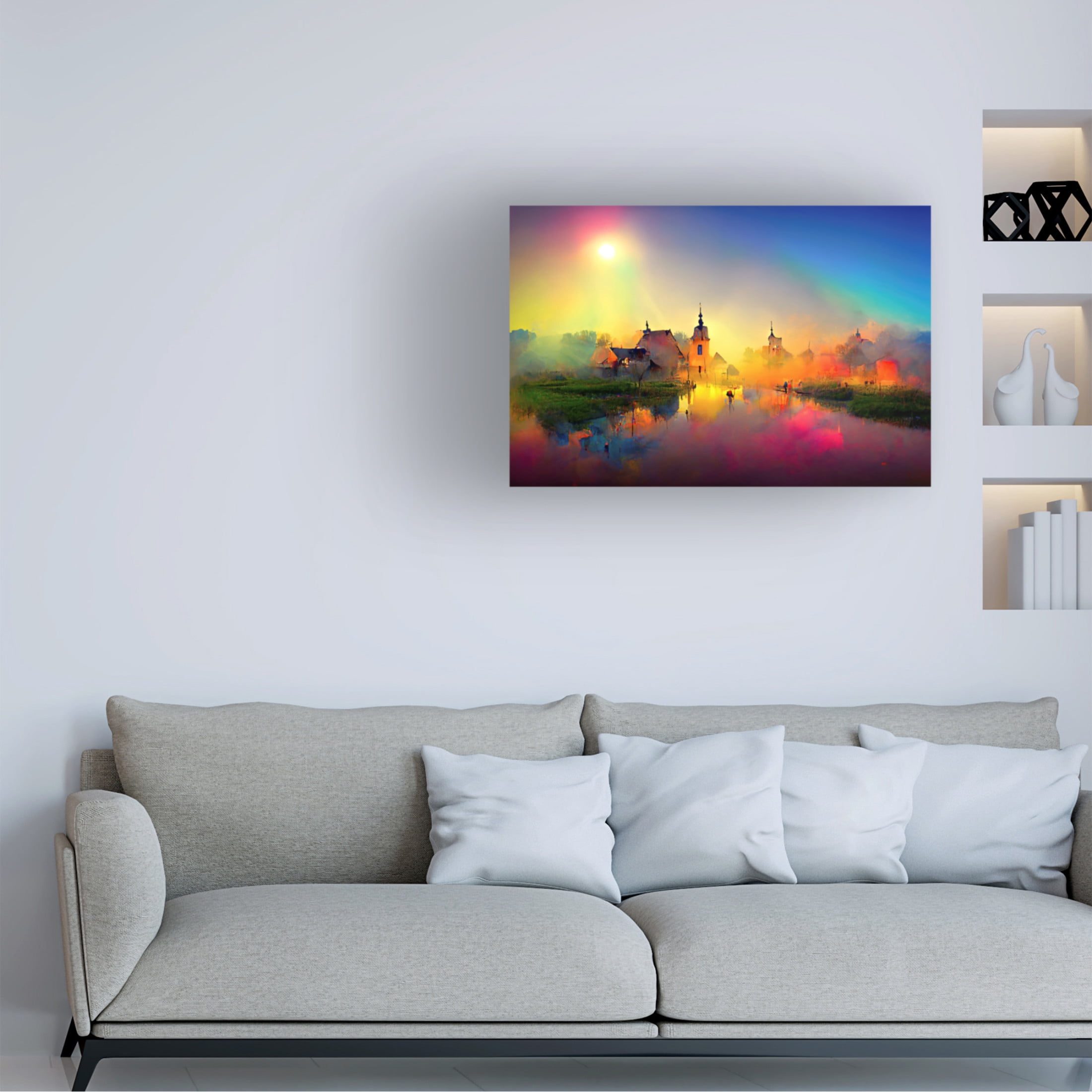 Canvas Wall Art - Ray Heere 'Medieval Landscapes 4' Wall Art for Living Room, Bedroom, or Office Décor by Trademark Fine Art - 24 x 16 Inches