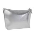 thumbnail image 1 of Bolsa de maquillaje, bonita bolsa de maquillaje de piel sintética con cremallera para mujer, color plateado, 1 of 5