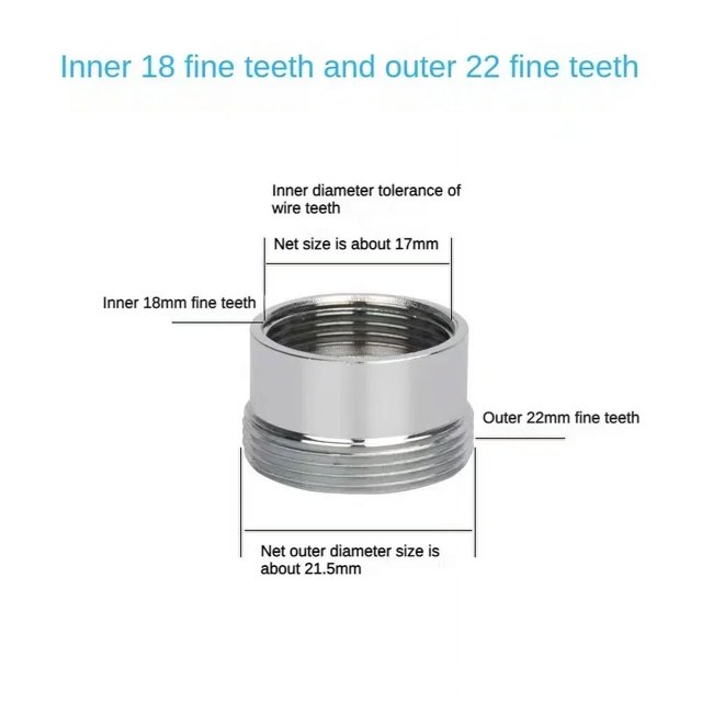 Faucet Adapter 22 Turn 16 18 20 22 24 26 28 30 32mm Internal and External Fine Tooth Faucet Conversion Thread Accessories