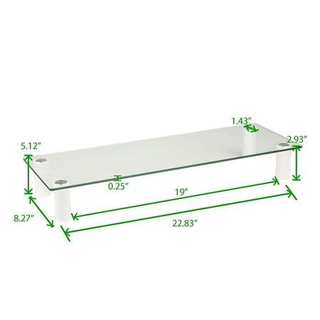 Mind Reader - Glass Monitor Stand Riser - Clear