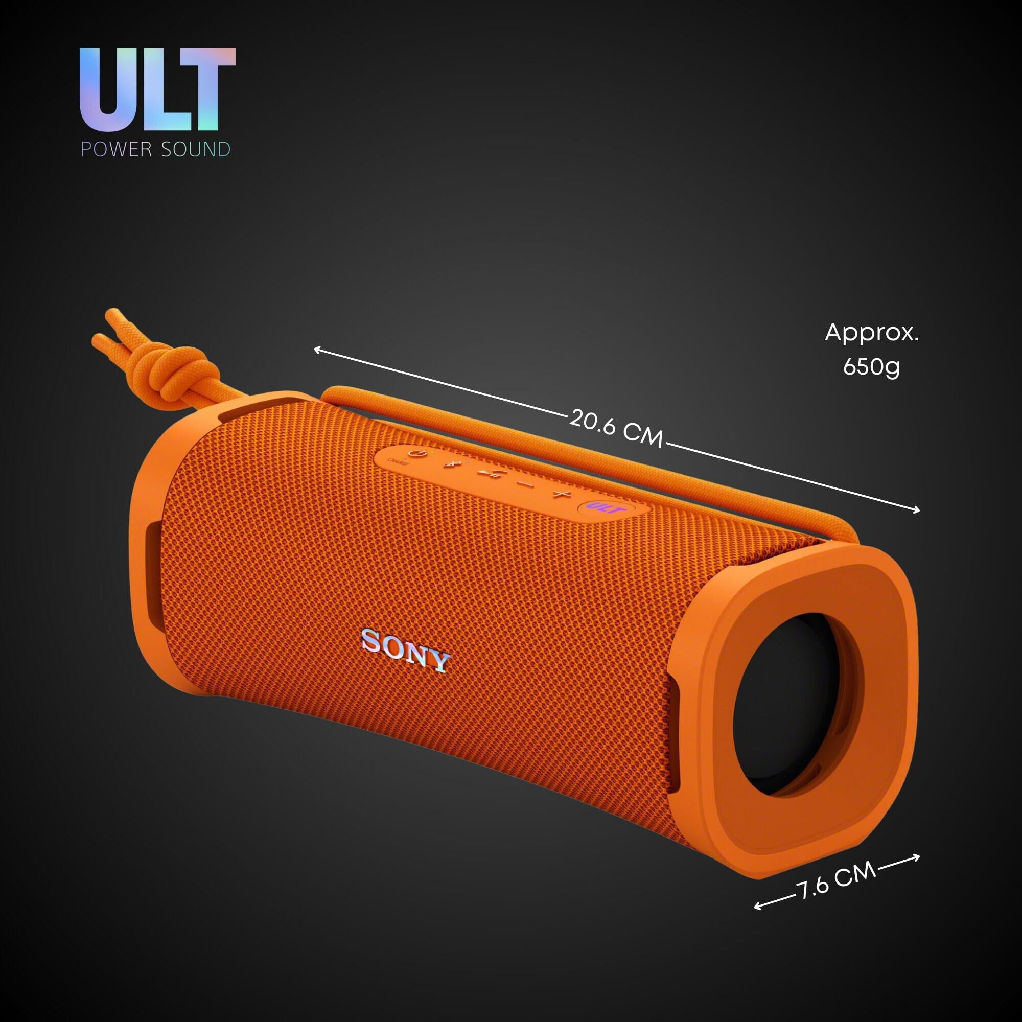 Sony ULT FIELD 1 Bluetooth Wireless Portable Speaker with Echo Canceling Technology (Orange) Bundle with 12kN Heavy Duty Carabiner with Locking Clip (Orange) (2 Items)