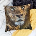thumbnail image 2 of SHANXI Loving Lion and Throw Pillow Cover Wildlife Animal Family Couple Pillow Case 20x20in, 2 of 5