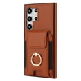 thumbnail image 5 of Allytechgroup Wallet Case for Samsung Galaxy S22 Ultra, PU Leather Cards Slots Ring Kickstand Anti-Scratch Stylish Phone Case Cover for Women Men, Brown, 5 of 7