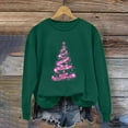 thumbnail image 4 of GUZOM Womens Green Christmas Sweatshirt - 100% Polyester Oversized Crew Neck with Pink Sparkling Tree Graphic, Festive Fall Winter Casual Holiday Wear,Size M, 4 of 4