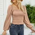thumbnail image 5 of Womens Summer Tops, Women'S Tops, Stylish Women's Chiffon Slim Fit Shirt Long Sleeve Casual Top Elegant Square Neck Blouse for Daily Wear Comfortable Fashion, 5 of 8