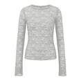 thumbnail image 5 of YMNXA Women's T Shirt Long Sleeve Round Neck See Through Comfortable Breathable Slim Fit Layering Top For Casual Daily Wear,Blue,S, 5 of 6