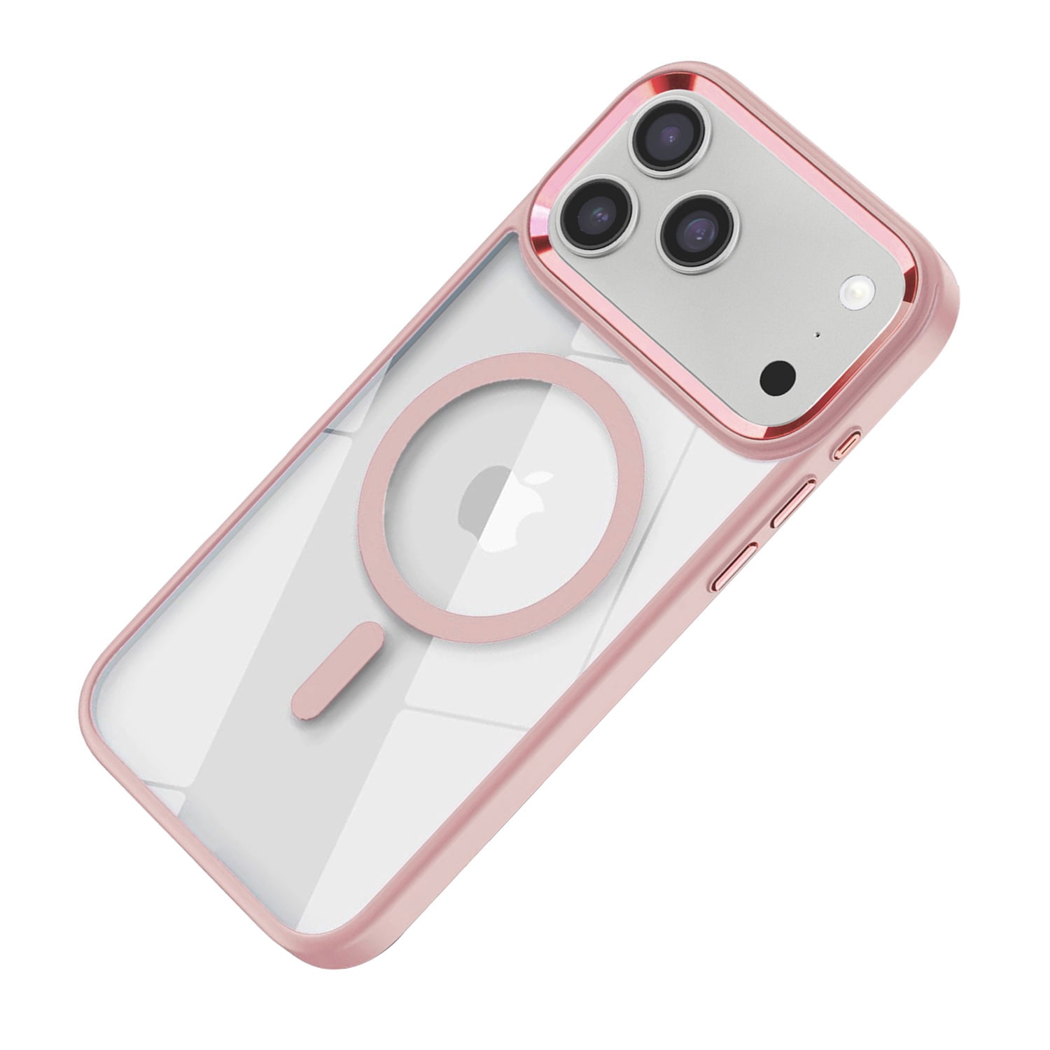 Glossy Transparent MagSafe Case for iPhone 17 Pro Max - Pink
