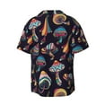 thumbnail image 2 of KLL Mushroom Doodle Print Men's Shirt Short Sleeve Button Down Summer Cuba Beach Shirts- X-Large, 2 of 7