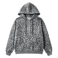 thumbnail image 4 of Leopard Print Hoodies for Women Quarter Zip Drawstring Long Sleeve Pullover Relaxed Fit Casual Trendy Y2k Sweatshirts With Kangaroo Pocket, 4 of 5