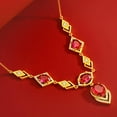 thumbnail image 3 of QQTDFG Valentine's Day Gift 24K Yellow Gold Plated Red Zircon Women's Pendant Necklace-default, 3 of 7
