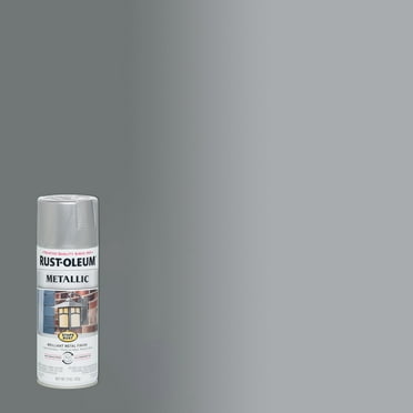 Silver, Rust-Oleum Stops Rust Metallic Paint-7271830, 11 oz
