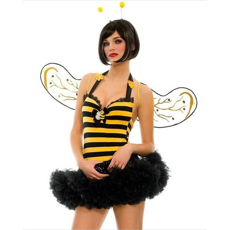 Music Legs Cute Bumble Bee Costume Sexy Tutu Bumble Bee Adult Womens Halloween Costume
