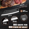 thumbnail image 4 of Japanese Brisket Slicing Knife 11" - Butcher Knife for Meat Cutting Chopping, Heavy Duty Meat Knives Full Tang, Sharp BBQ Knives for Turkey Grilling Smoker, Christmas Gifts for Men Women, 4 of 7