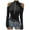 Black, variant on Womens T Shirts Long Sleeve Neck Cutout Shoulder Bodysuit Turtleneck Top Black L