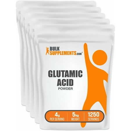 BulkSupplements L-Glutamic Acid Powder - 4g per Serving - 5 Kilograms (11 lbs) - 1250 Servings