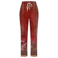 thumbnail image 3 of WILLBEST Pantalones Casuales elegantes para Mujer: Pantalones Ligeros de Lino con Cintura Alta y Estampado Bohemio con Bolsillos para Playa y Uso Diario. XXXL, 3 of 3