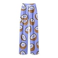 thumbnail image 3 of Fengqque Mens Fashion Casual loose Fruit Printed Elastic Waistband Drawstring Pocket Pants Purple M(M), 3 of 5