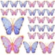 thumbnail image 1 of Set de 48 Pegatinas de Mariposas para Pared en Papel Rosa y Morado Outus, 1 of 7