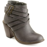 Journee Collection Strap Women's Ankle Boots Color: Gray Size: 8
