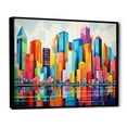 thumbnail image 2 of Designart "Miami Cityscape Pop Art painting II" Cityscapes Floater Framed Canvas Print, 2 of 7