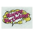 thumbnail image 1 of Birthday Cutting Board, Pop Art Comic Book Style Design Lettering Blast Effect with Dots Illustraiton, Decorative Tempered Glass Cutting and Serving Board, Large Size, Multicolor, by Ambesonne, 1 of 1