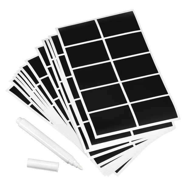 Etiquetas de pizarra, adhesivos de pizarra 40x60mm sin palabras con marcador de tiza, cuenta 120