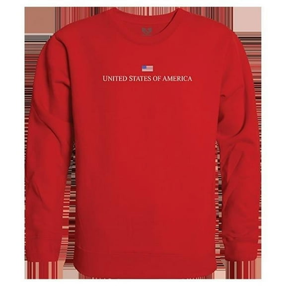USA Graphic Crewneck Sweatshirt, Red - Large