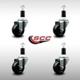 thumbnail image 2 of 3 Inch SS Hard Rubber Wheel Swivel 1-3/8 Inch Expanding Stem Caster Set SCC, 2 of 2