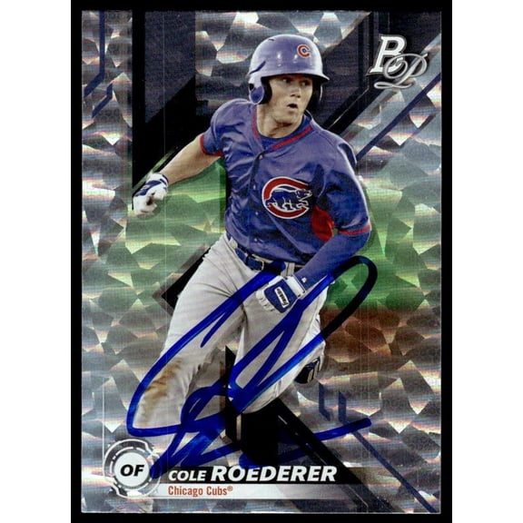 2019 Bowman Platinum Ice Parallel Cole Roederer Auto Chicago Cubs #TOP-98 Baseball Card Autographed Baseball Trading Card
