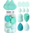 thumbnail image 1 of Set de 12 esponjas de maquillaje color azul, 1 of 4