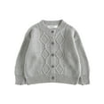 thumbnail image 1 of YTDSCS Toddler Baby Girls Sweaters Cardigans Cable Knit Jacket Kids Long Sleeve Spring Fall Twist Cardigan for 12 Months-6 Years, 1 of 9