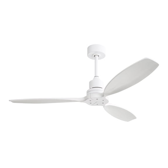 Sofucor Ceiling Fan 52 Inch Ceiling Fan no Light, Outdoor Indoor Modern White Ceiling Fan, 3 Wood Blades