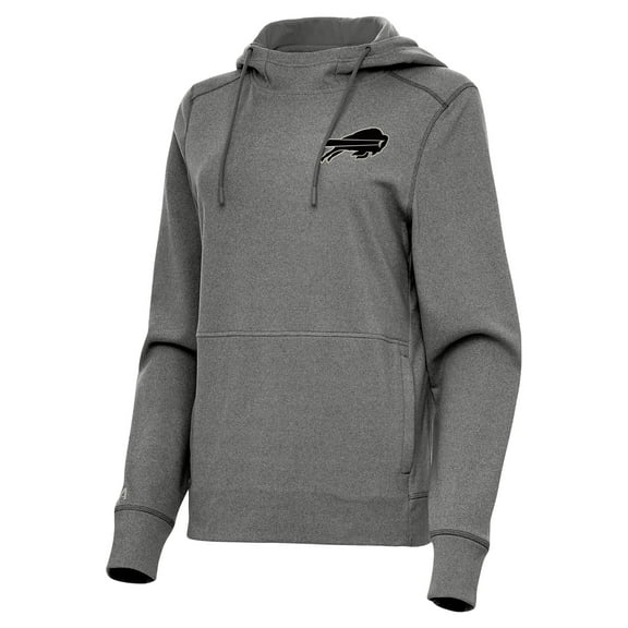 Women's Antigua  Heather Black Buffalo Bills Justice Pullover Hoodie